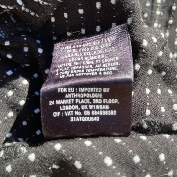 ANTHROPOLOGIE Pin-up Calendar Girl Black with White Polka Dots Top Womens Medium - Picture 10 of 11